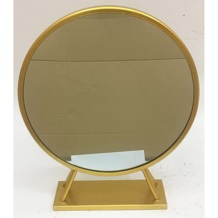 Gold Color Metal Makeup Mirror With Stand
