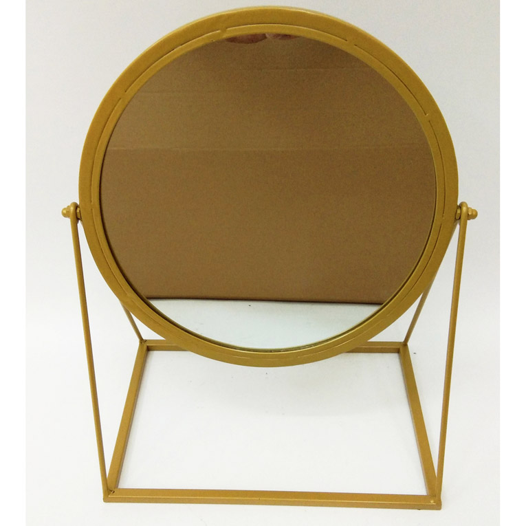 Gold Color Metal Makeup Mirror With Stand