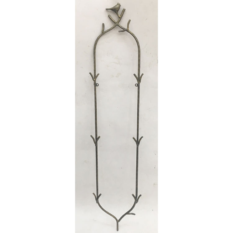 Gunmetal color 3tiers metal wall plate holder with bird decor