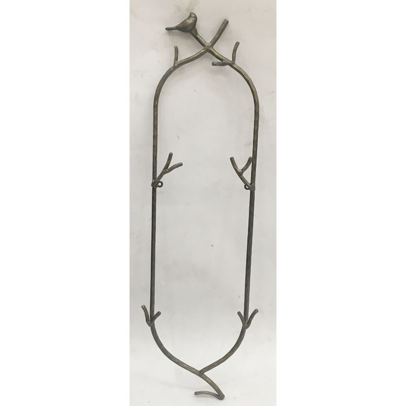Gunmetal color 2 tiers metal wall plate holder with bird decor