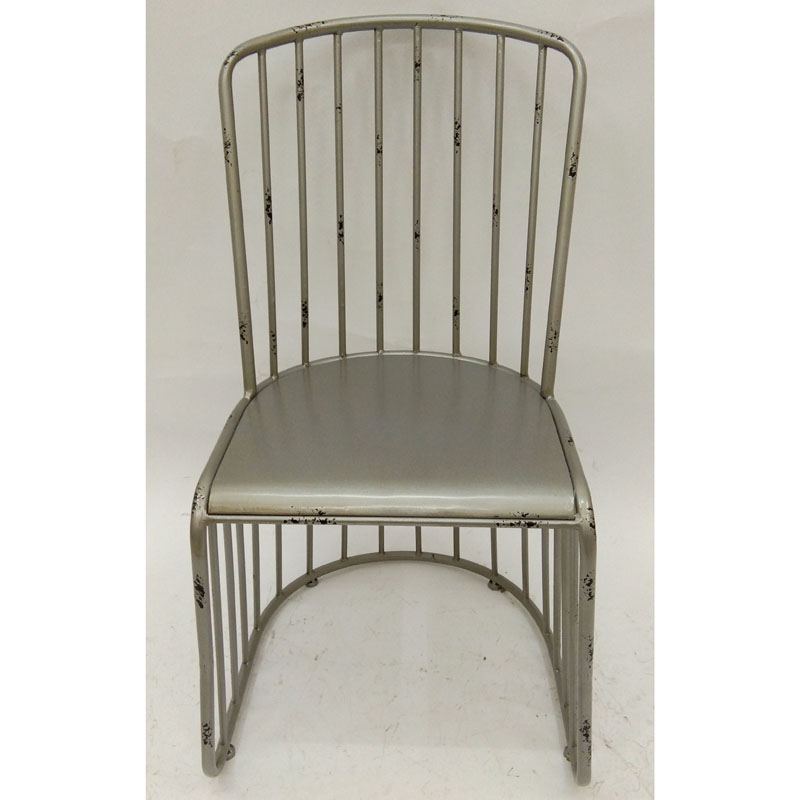 Distressed gun metal color metal garden bistro chair/dinning chair