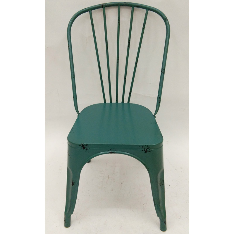 Distressed blue color metal garden bistro chair/dinning chair