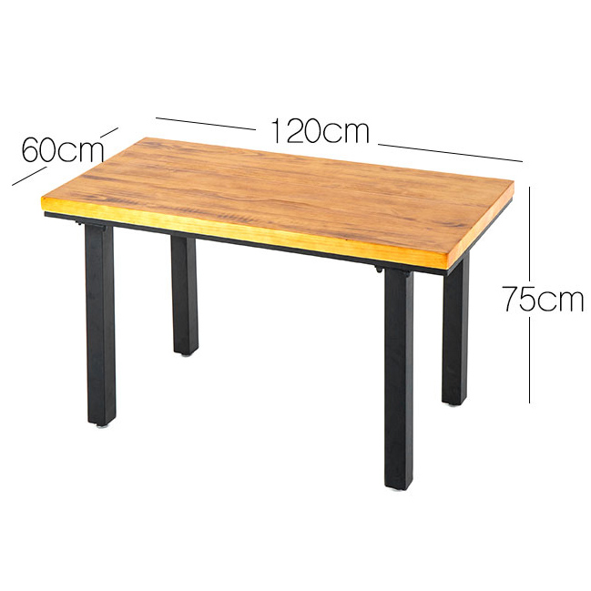 custom order & ready to ship metal dinning table with solid wood top, sizes and colors defined by you
