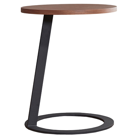 Round Metal Side Table With Wood Top