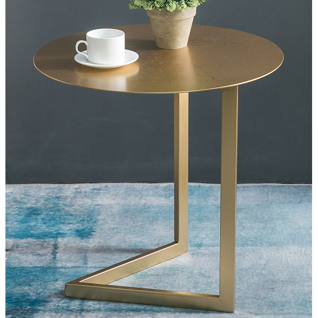Custom order & ready to ship shiny gold metal side table