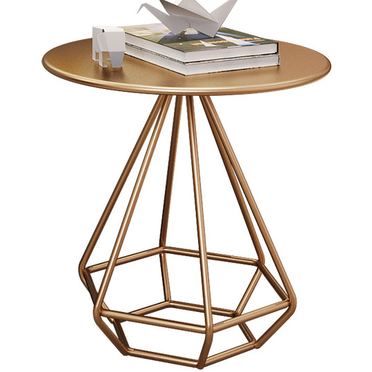 Shiny Gold Metal Side Table