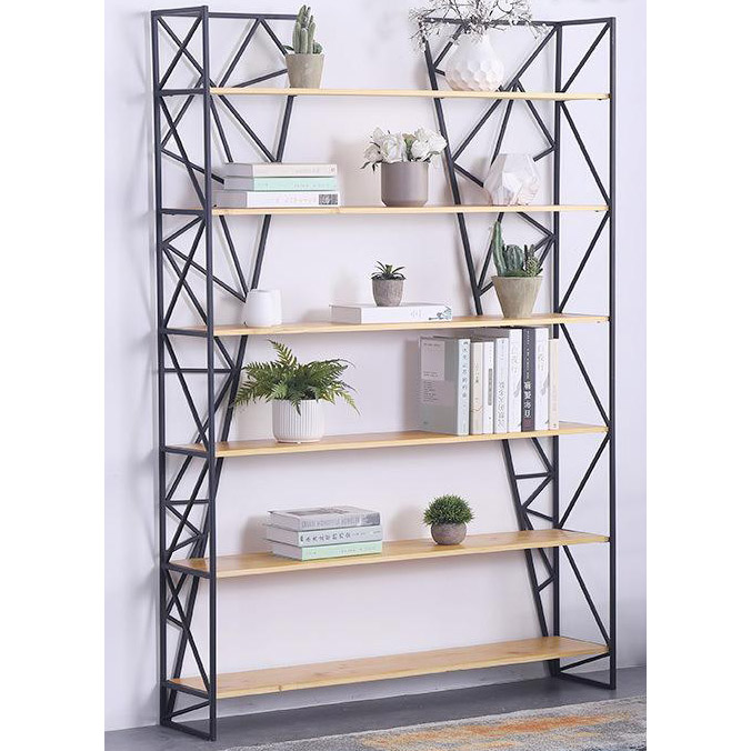 6 tiers metal/wood book shelf