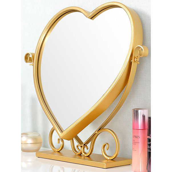 Gold Color Metal Makeup Mirror With Stand 
