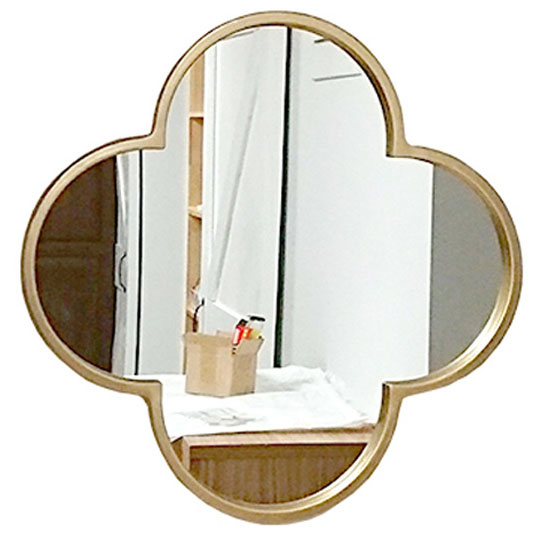Gold Color Metal Framed Wall Mirror, Bathroom mirror 