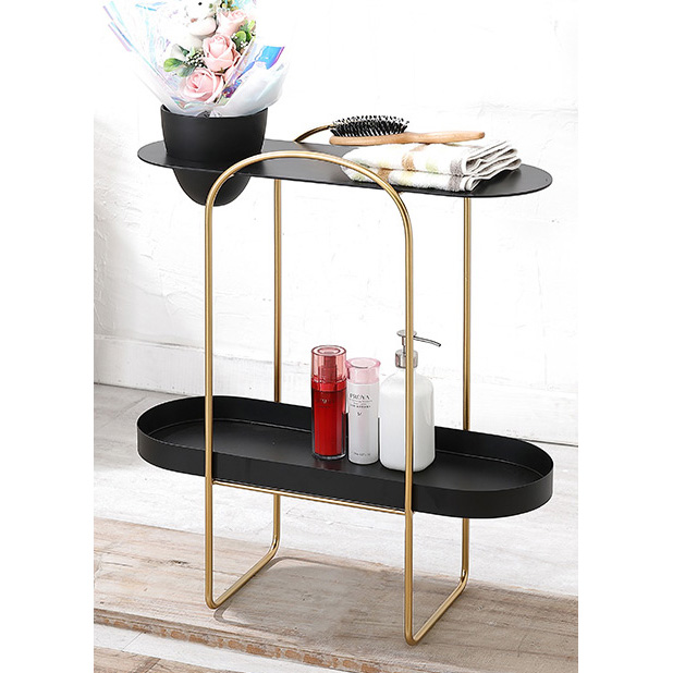 Metal bathroom table with 1tray and 1 plant holder