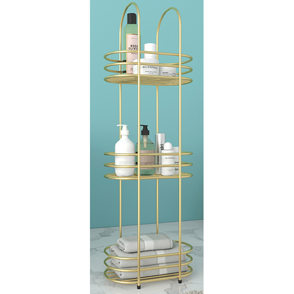 Gold 3 tiers rectangular bathroom baskets