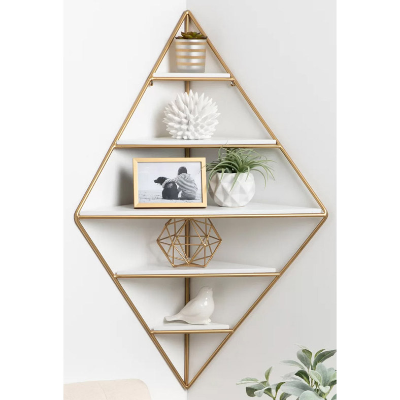 Metal/wood  book shelf, corner shelf, display shelf 