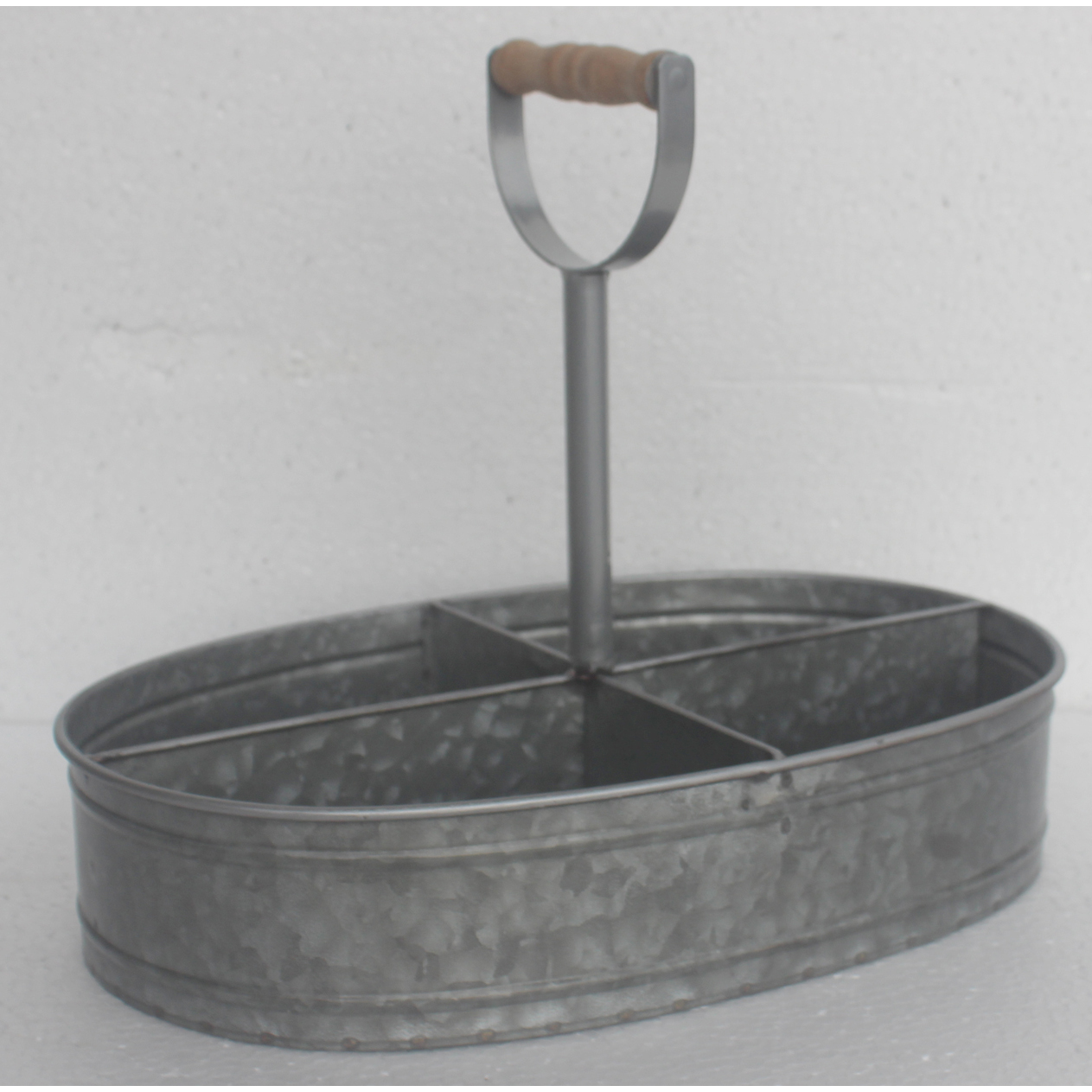 Galvanised planter with handle
