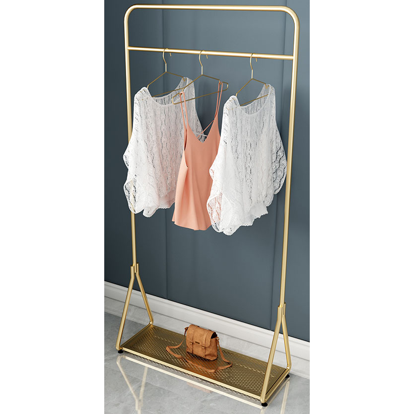 Golden clothing display rack, coat rack 