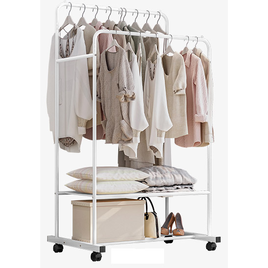 White K/D clothing display rack, coat rack