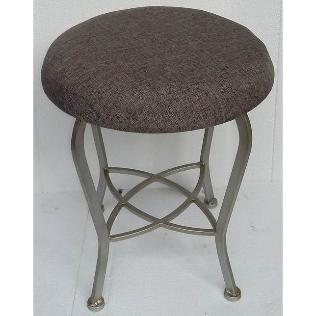 Round ottoman with metal legs