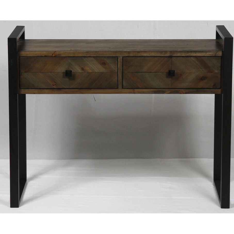 Heavy metal dressing chest with 2 wood drawers