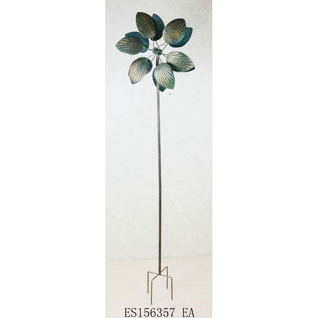 metal garden decorative leaves spade spinner & stable stake