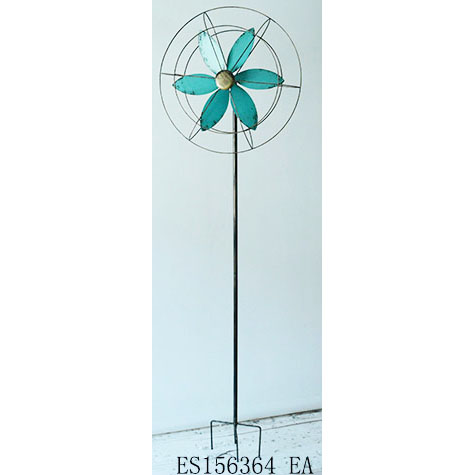 Metal garden decorative fan wind spinner & stable stake 