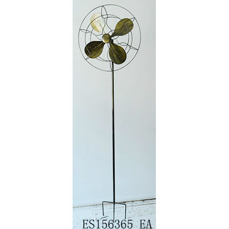 Metal garden decorative fan wind spinner & stable stake