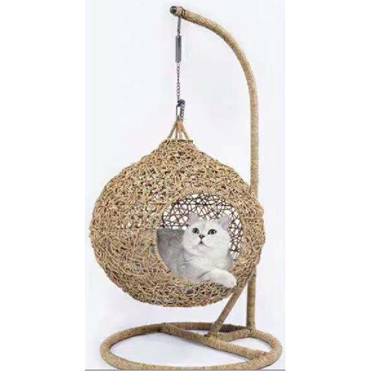 Cornstraw swing pet bed with base